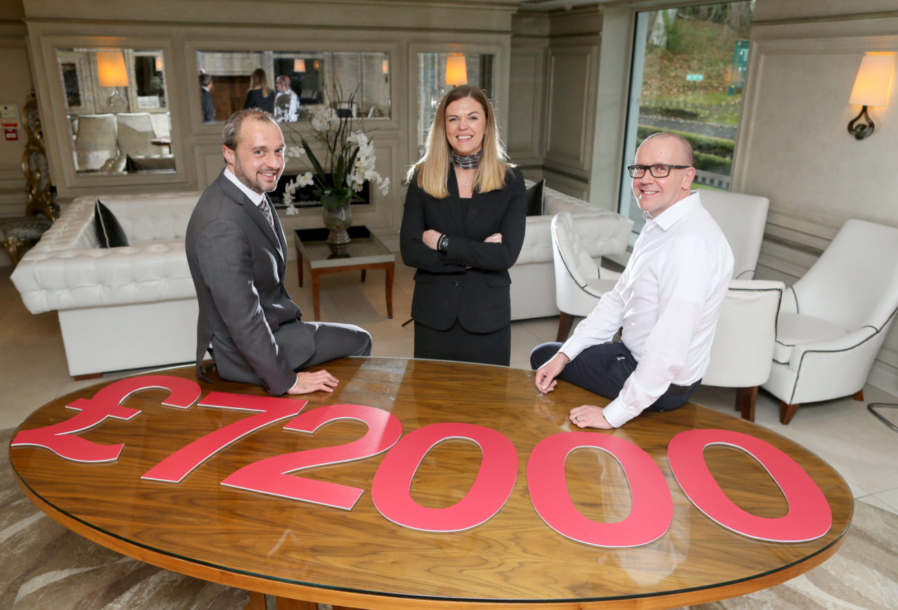 Galgorm Resort Spa’S Colin Johnston Elaine Kelly Pictured With Simon Community Ni’S Jim Dennison Celebrating An Eight Year Corporate Partnership Fundraising Total Jpeg1